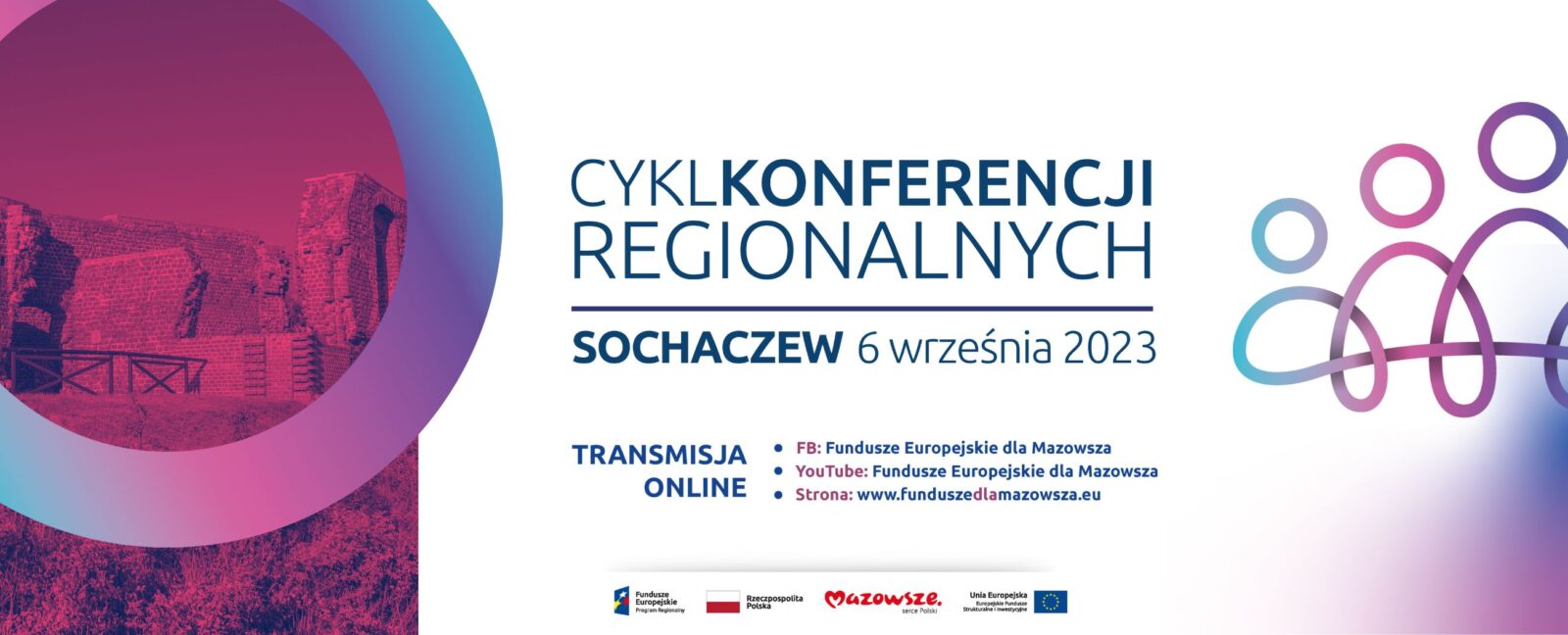 Grafika przedstawia napis Cykl Konferencji Regionalnych Sochaczew 6 września 2023