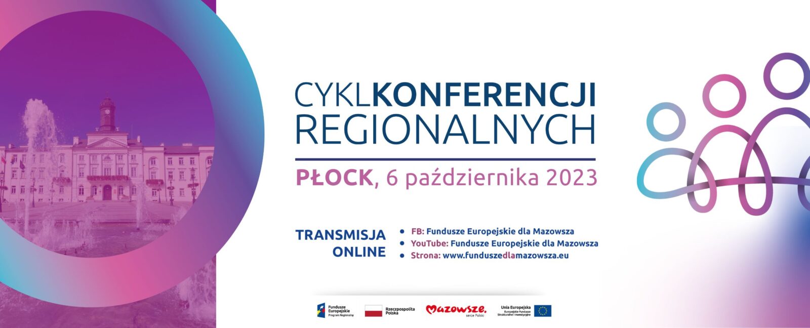 Grafika przedstawia napis Cykl Konferencji Regionalnych Płock 6 października 2023